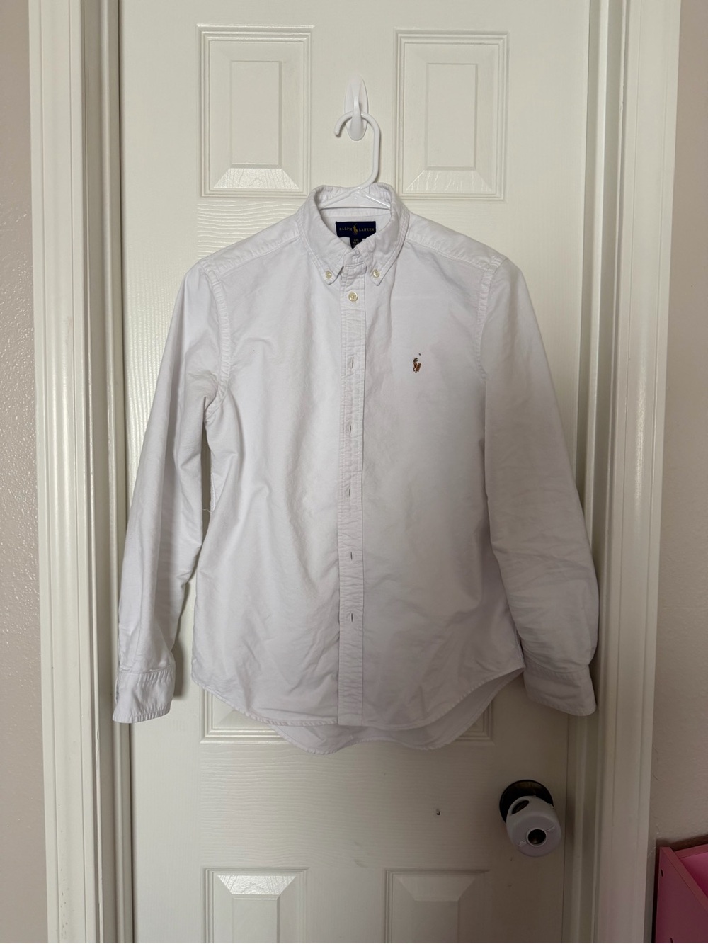 Ralph Lauren Boys White Button-Down Shirt with Polo Pony